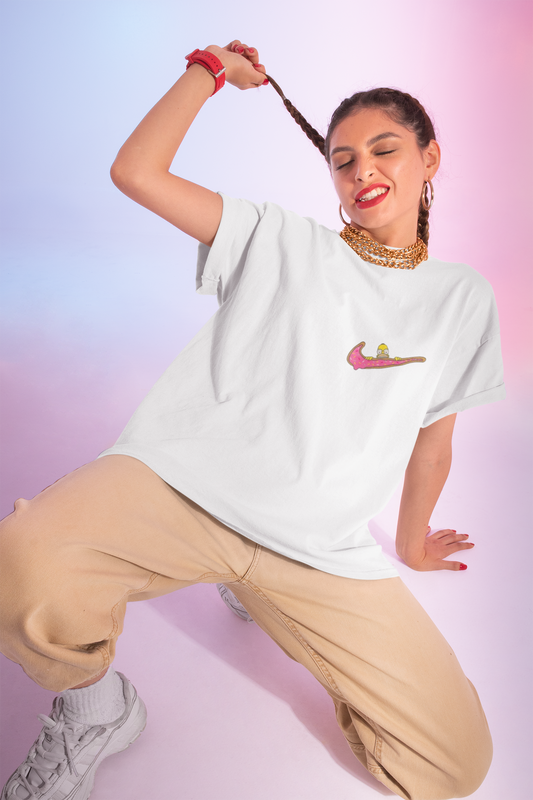 Vintage Skate Swoosh Tee — Cartoon Skateboard Logo T-Shirt