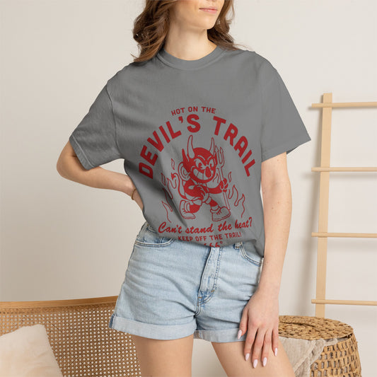 Devil's Trail Graphic T-Shirt — 'Hot on the Devil's Trail' Vintage Devil Tee